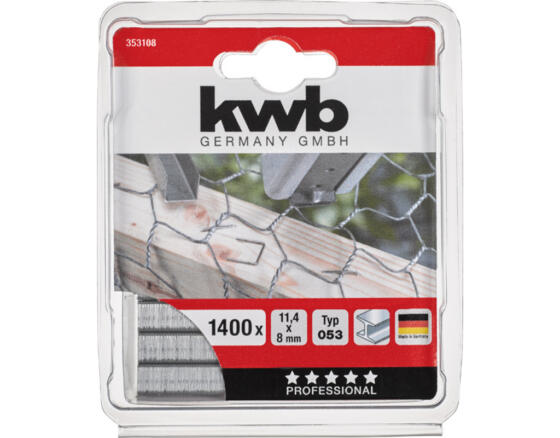 KWB 1400-Klammern 053, 11,4 mm x 8 mm,