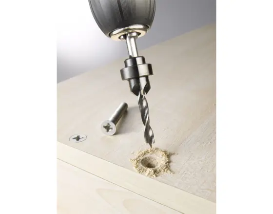 KWB Holzspiralbohrer-Set mit Aufstecksenker und Tiefenstop, 3-teilig, ø 5 mm