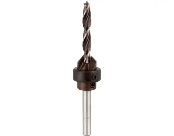 KWB Holzspiralbohrer-Set mit Aufstecksenker und Tiefenstop, 3-teilig, ø 4 mm