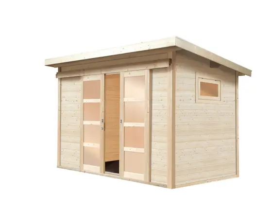 WOLFF FINNHAUS Gartenhaus Pulti 28 ST-B 300x240cm