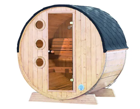 WOLFF FINNHAUS Saunafass Mini 160 Bausatz Dachschindeln