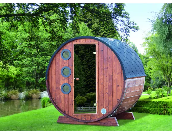 WOLFF FINNHAUS Saunafass Mini 160 Bausatz Dachschindeln
