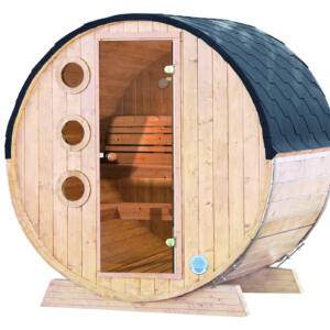 WOLFF FINNHAUS Saunafass Mini 160 montiert