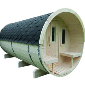 WOLFF FINNHAUS Saunafass 400 Bausatz Dachschindeln