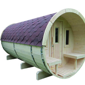 WOLFF FINNHAUS Saunafass 400 Bausatz Dachschindeln rot