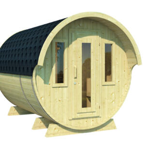 WOLFF FINNHAUS Saunafass 330 de luxe montiert