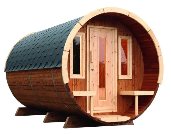 WOLFF FINNHAUS Saunafass 280 de luxe Thermoholz mont.