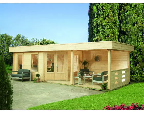 WOLFF FINNHAUS Gartenhaus Maja 40-B/1 mit Terrasse 350