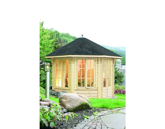 WOLFF FINNHAUS Pavillon Capri 3.5 rot-schwarz 350x350cm