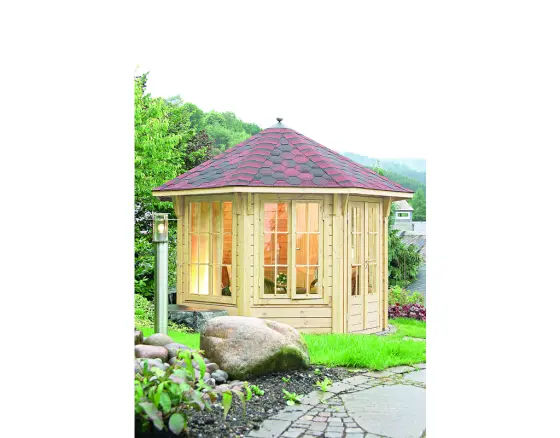 WOLFF FINNHAUS Pavillon Capri 3.5 rot-schwarz 350x350cm