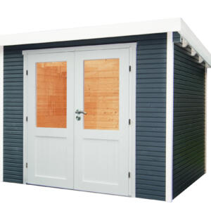 WOLFF FINNHAUS Gartenhaus Pulti Softline 2424 Anthrazit