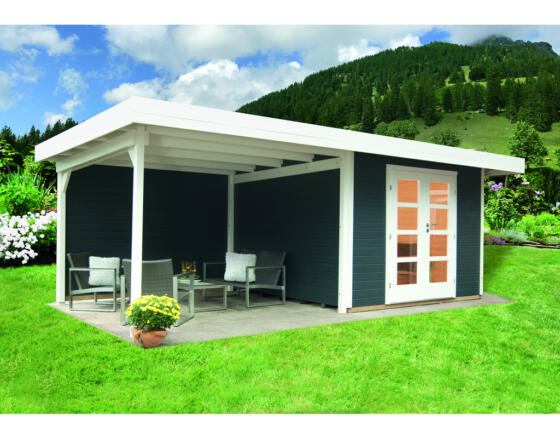 WOLFF FINNHAUS Gartenhaus Relax Lounge C mit SD+RW 300