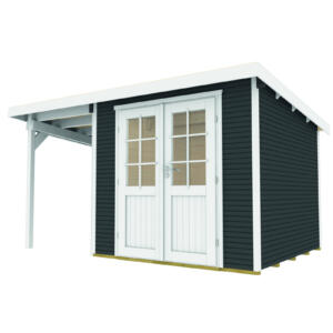 WOLFF FINNHAUS Gartenhaus Pulti Softline 2424 anthrazit