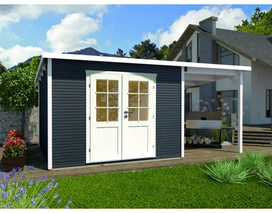 WOLFF FINNHAUS Gartenhaus Pulti Softline 3024 anthrazit