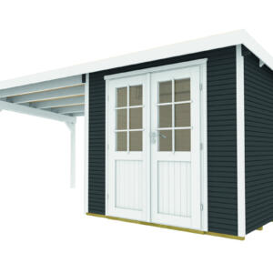 WOLFF FINNHAUS Gartenhaus Pulti Softline 3024 anthrazit