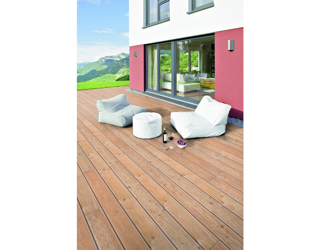 HQ GartenWelt Terrassendiele LegnoDec sib. Lärche, unbehandelt, genutet/fein geriffelt,