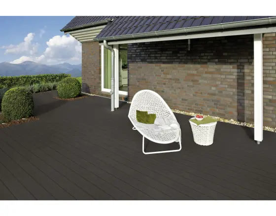 HQ GartenWelt Terrassendiele VariDec Miru BPC, massiv, Anthrazit, glatt/geriffelt,