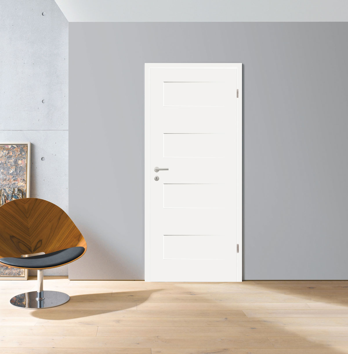 Die Weißlack-Türmodelle mit besonderem 3D-Effekt erzeugen eine faszinierende Tiefenwirkung und sind Alleinstellungsmerkmal des Herstellers "Herholz"