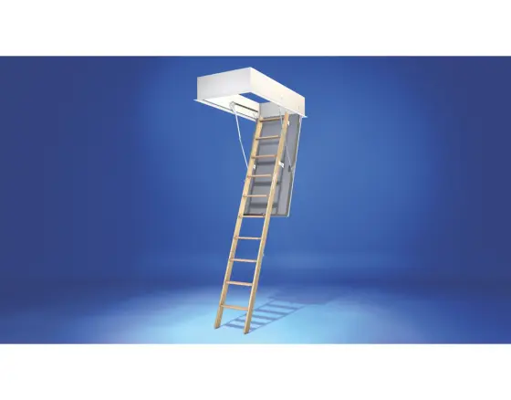 Wellhöfer Bodentreppe GutHolz mit WärmeSchutz WS4D Deckenöffnung 140x70, lichte Raumhöhe