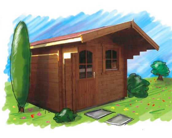 HolzLand Blockbohlen-Gartenhaus H4, 3,0 x 3,0 m