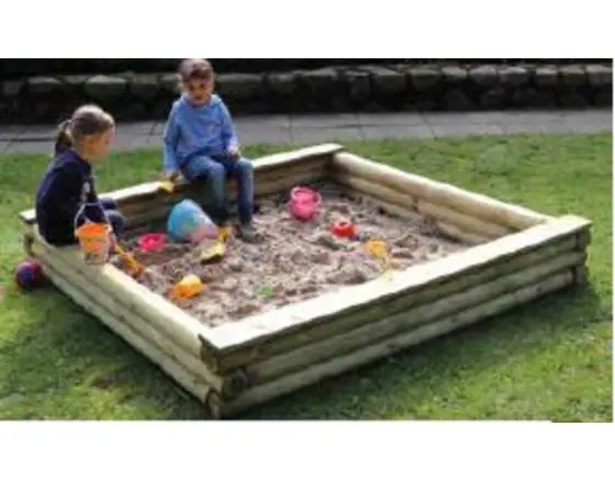 JODA Merle Palisaden Sandkiste Nadelholz KDI 180 x 180 cm