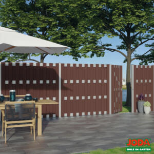 JODA Kansas City Zaun, Dunkelbraun/Silber 90 x 180 cm