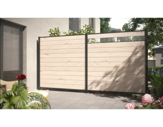 Traumgarten SYSTEM WPC Zaunfeld-Set sand