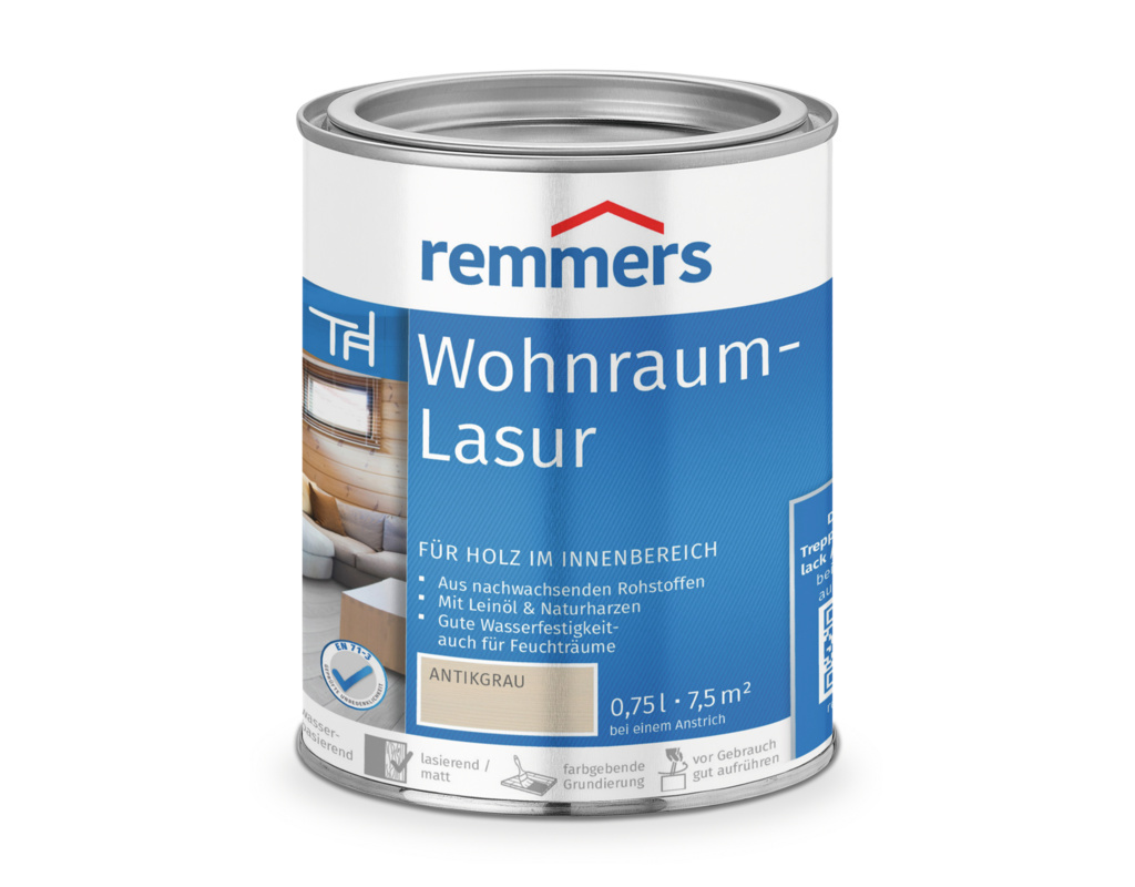 Remmers Wohnraum-Lasur antikgrau 0,75l