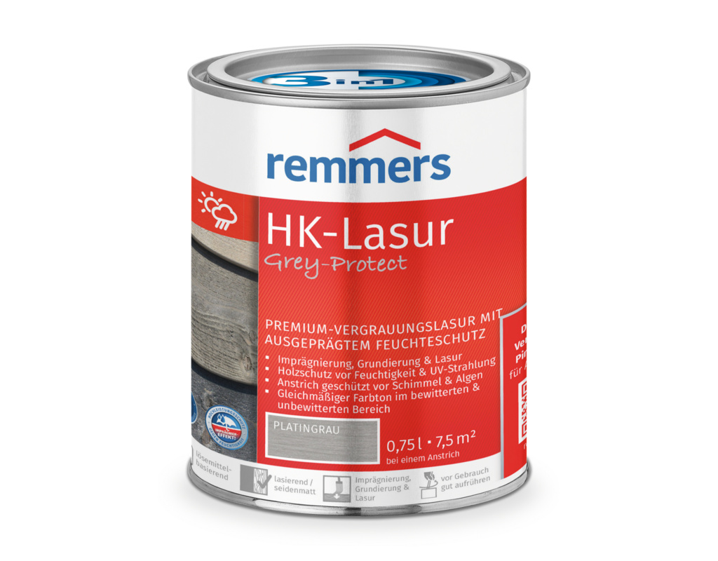 Remmers HK-Lasur Grey-Protect platingrau (FT-26788) 0,75l