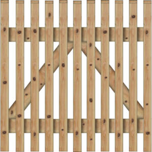 JODA Lattenzaun 35 x 55 mm natur Pforte 100 x100 cm