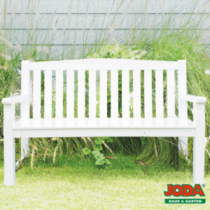 JODA Melbourne Gartenbank, Eukalyptus 2-Sitzer, Weiß lackiert