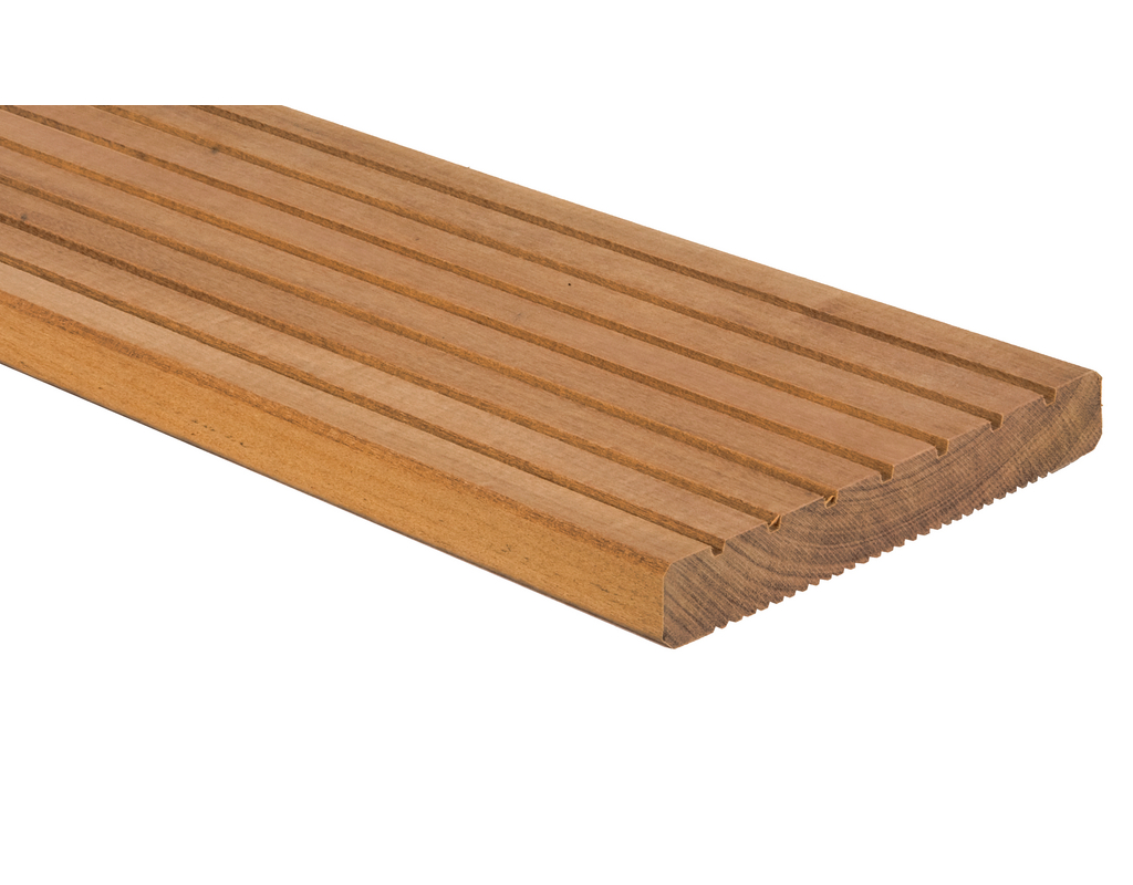 HolzLand Terrassendiele Bangkirai genutet/geriffelt "Premium"